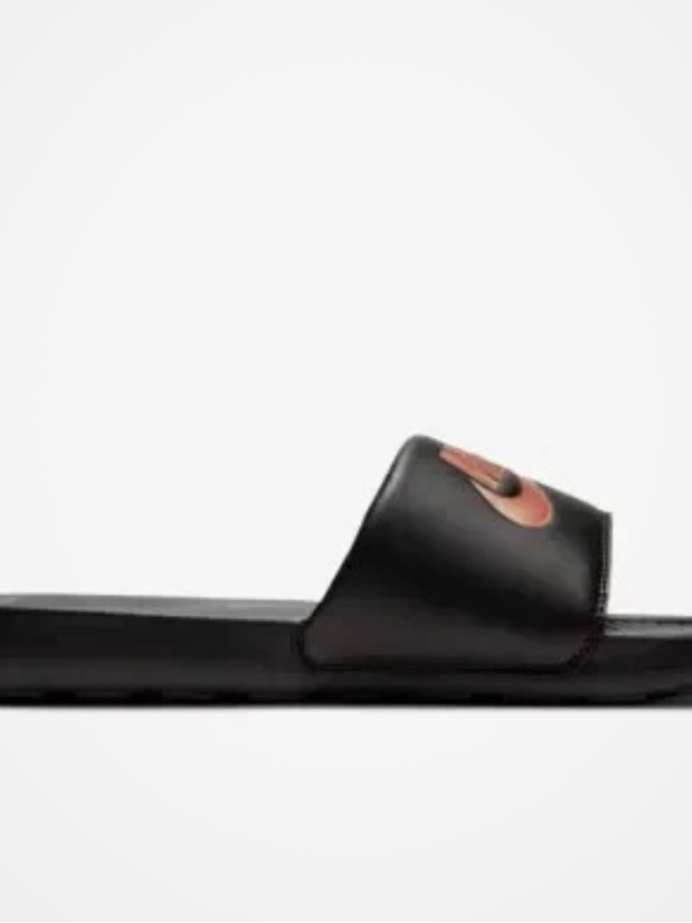 Nike Black Slides with Gold Swoosh - Picture 5 of 8